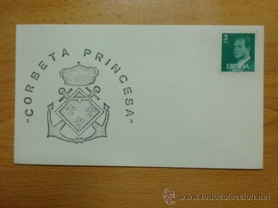 Sellos: SOBRE CON ESTAMPACION. CORBETA PRINCESA. - Foto 1