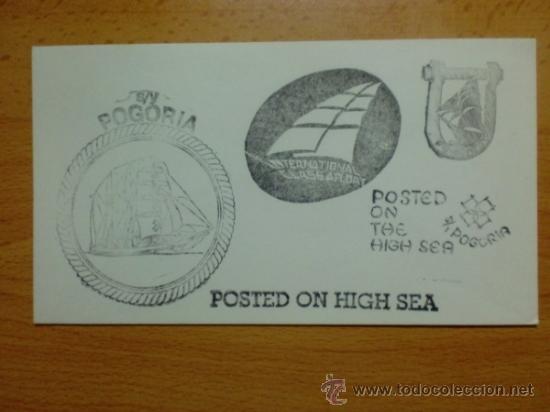 Sellos: SOBRE CON ESTAMPACION. POSTED ON HIGH SEA. S/Y POGORIA. INTERNATIONAL CLASS AFLOAT.