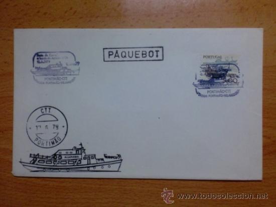 Sellos: SOBRE CON MATASELLOS. CTT PORTIMAO. 1979. PAQUEBOT. POSTO DE CORREO A BORDO DO ALGARVESOL.