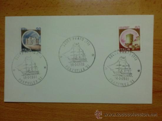 Sellos: SOBRE CON MATASELLOS. ITALIA. 1981. PRAPHILEX&acute;81. - Foto 1