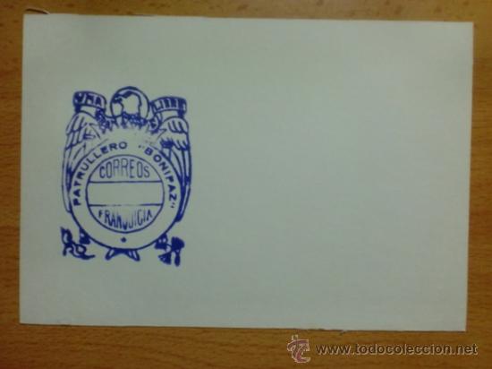 Timbres: TARJETA CON SELLO DEL PATRULLERO  BONIFAZ.