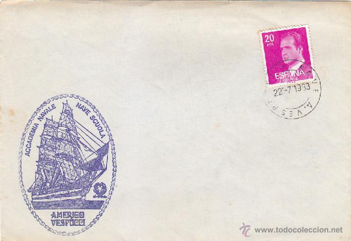 Timbres: BARCOS MARCA NAVAL BUQUE ESCUELA AMERIGO VESPUCCI 1983. MATASELLOS BUQUE ESCUELA EN SOBRE. RARO ASI.