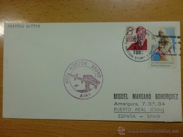 Selos: SOBRE CON MATASELLO. US NAVY NORTON SOUND. 1987. USS NORTON SOUND AVM-1.