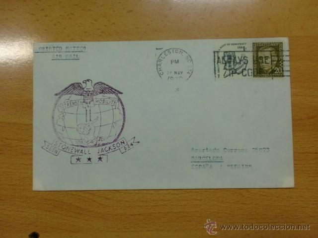 Timbres: SOBRE CON MATASELLO. USA.1980. USS STNOWALL JACKSON SSBN-634.