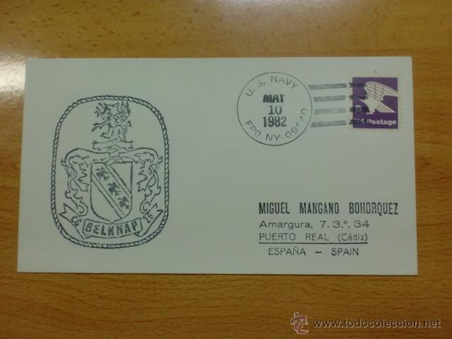 Timbres: SOBRE CON MATASELLO. USA.1982. USS BELKAND CG-26.