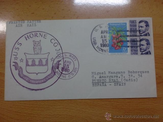 Timbres: SOBRE CON MATASELLO. USA.1982. USS HORNE CG-30.