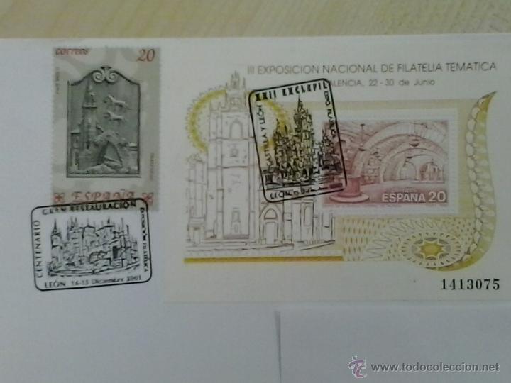 Sellos: MATASELLO - LE&Oacute;N 2001 - CATEDRAL DE LE&Oacute;N - CENTENARIO DE SU RESTAURACI&Oacute;N. - Foto 1