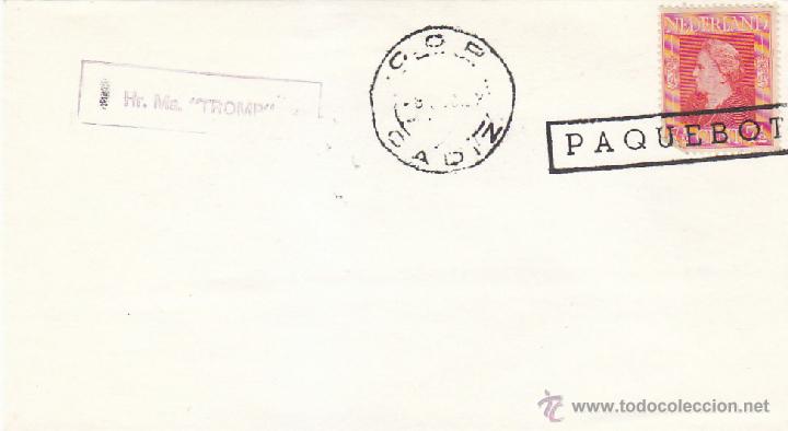 Timbres: BARCOS MARCA NAVAL HR. MS. TROMP, CADIZ 1989. MATASELLOS PAQUEBOT EN SOBRE. RARO ASI