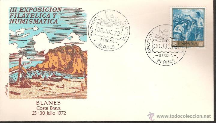 Sellos: MATASELLOS BLANES 1972 EXP.FILATELICA - Foto 1
