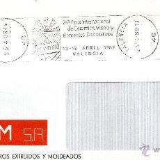 Sellos: CERAMICA. RODILLO FERIA INTERNACIONAL DE CERAMICA DE VIDRIO. VALENCIA ABRIL 1988 . Lote 41391097