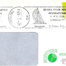 Sellos: BARCOS. RODILLO SALON NAUTICO INTERNACIONAL Y CARAVANING. BARCELONA FEBRERO 1987. Lote 41391134