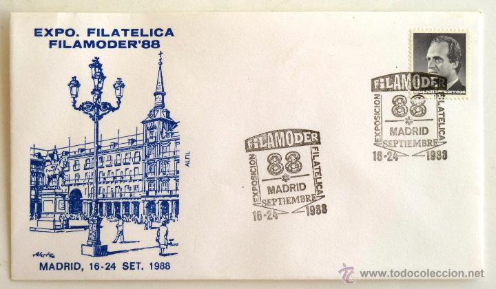Sellos: SOBRE FILATELICO FILAMODER 88. MADRID 1988. - Foto 1