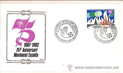 Sellos: SOBRE 75 ANIVERSARIO MOVIMENT ESCOLTA 1982 - Foto 1