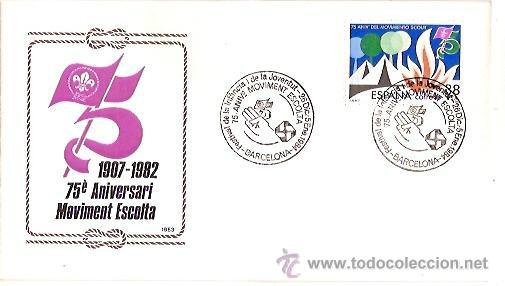 Sellos: SOBRE 75 ANIVERSARIO MOVIMENT ESCOLTA 1982 - Foto 1