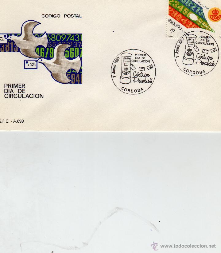 Sellos: CORDOBA. 1987. MATASELLO PRIMER DIA CODIGO POSTAL - Foto 1