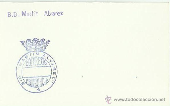 Sellos: TARJETA CON MATASELLOS. B.D. MARTIN ALVAREZ. - Foto 1