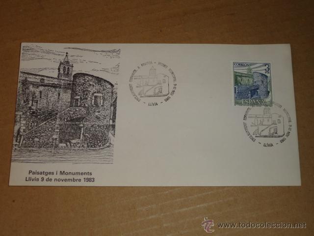 Sellos: SOBRE SELLO PRIMER DIA PAISATGES I MONUMENTS LLIVIA, 9 NOVIEMBRE 1983