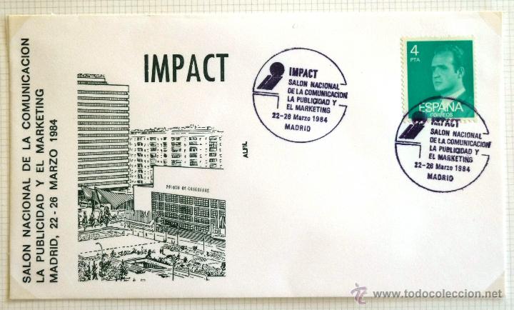 Sellos: SOBRE FILATELICO IMPACT. MADRID 1984. - Foto 1