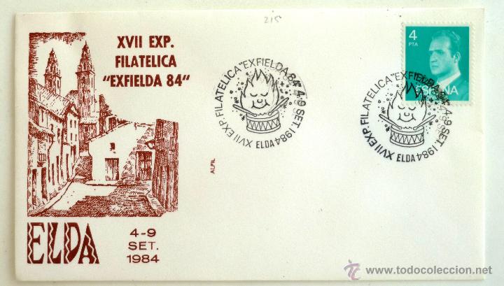 Sellos: SOBRE FILATELICO EXFIELDA 84. ELDA 1984. - Foto 1