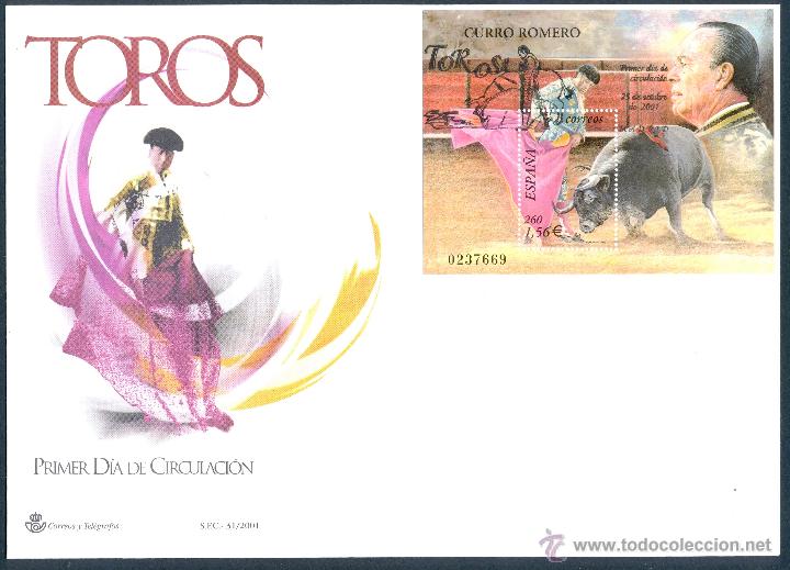 Sellos: SOBRE PRIMER DIA (SPD) - TOROS 2001 EDIFIL: 3834 - Foto 1