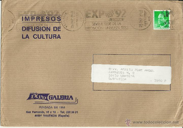 Sellos: VALENCIA CC CON MAT EXPO 92 SEVILLA - Foto 1