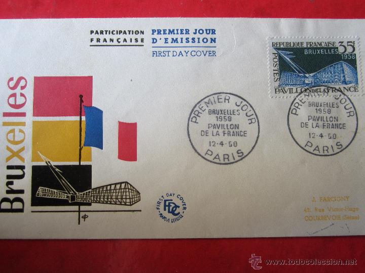 Sellos: Sobre Primer dia . Francia 1958 - Foto 1