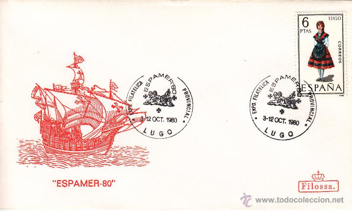 Sellos: SOBRE: 1980 LUGO. ESPAMER-80 - Foto 1