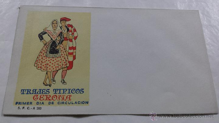 Sellos: SOBRE PRIMER DIA TRAJES T&Iacute;PICOS GERONA - Foto 1