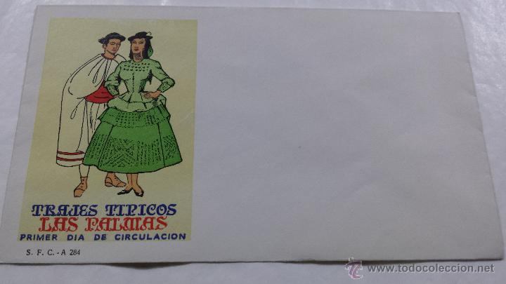 Sellos: SOBRE PRIMER DIA TRAJES T&Iacute;PICOS LAS PALMAS - Foto 1