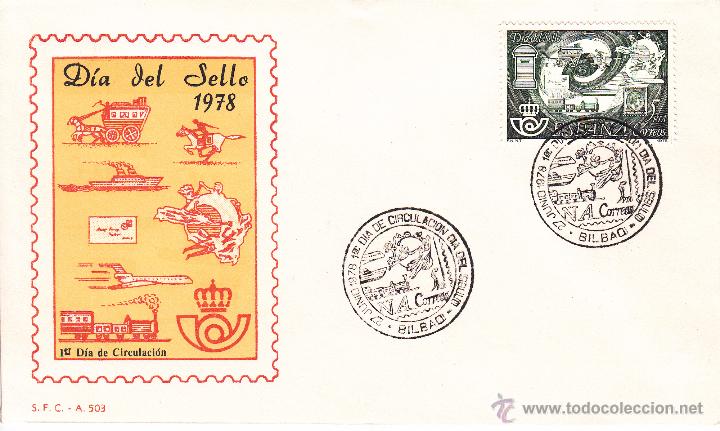 Sellos: SOBRE: 1978 BILBAO. DIA DEL SELLO - Foto 1
