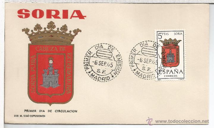 Sellos: FDC SPD ESCUDOS SORIA CASTILLO MAT MADRID - Foto 1