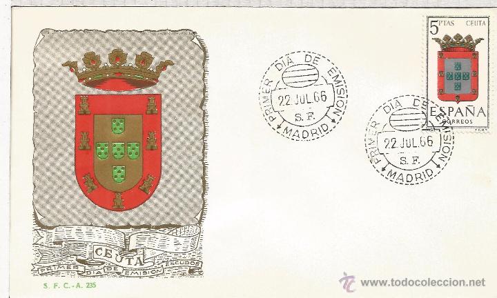Sellos: FDC SPD ESCUDOS CEUTA MAT MADRID - Foto 1