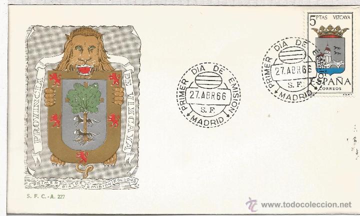 Sellos: FDC SPD ESCUDOS VIZCAYA MAT MADRID - Foto 1