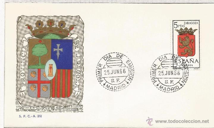 Sellos: FDC SPD ESCUDOS ZARAGOZA LEON MAT MADRID - Foto 1