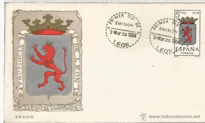 Sellos: FDC SPD ESCUDOS LEON MAT LEON - Foto 1