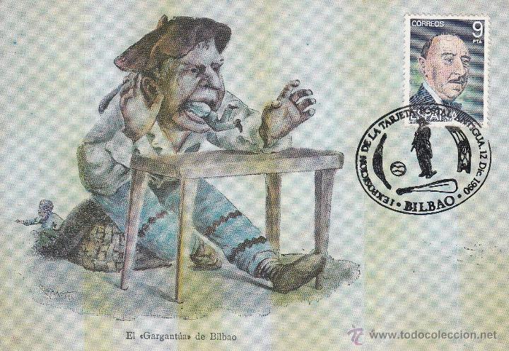 Sellos: TARJETA POSTAL: 1990 BILBAO. EL GARGANTUA - Foto 1