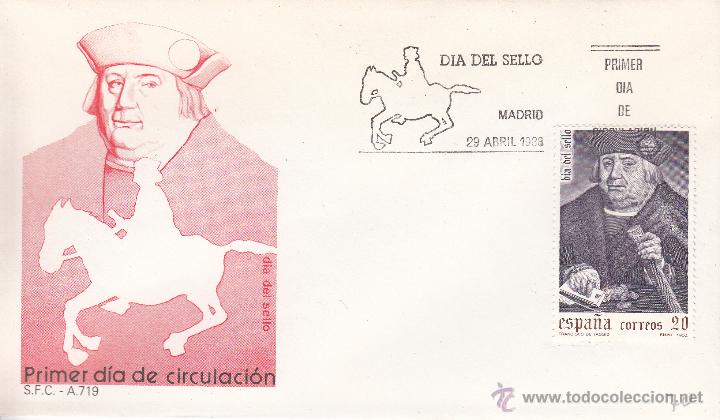 Sellos: SOBRE: 1988 MADRID. DIA DEL SELLO - Foto 1