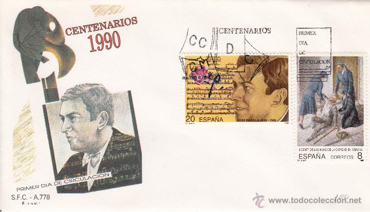 Sellos: SOBRE: 1990 MADRID. CENTENARIOS - JOSE PADILLA - Foto 1