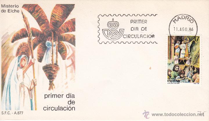 Sellos: SOBRE: 1986 MADRID. MISTERIO DE ELCHE - Foto 1