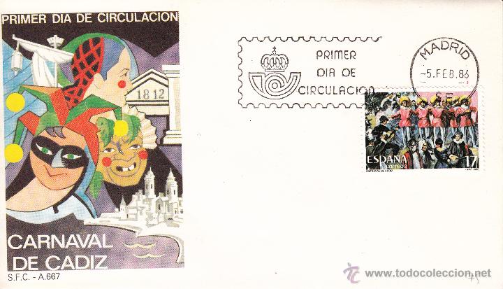 Sellos: SOBRE: 1986 MADRID. CARNAVAL DE CADIZ - Foto 1