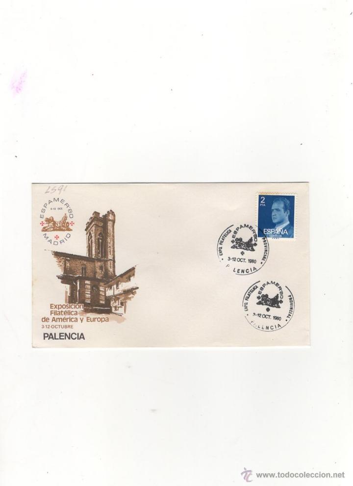 Sellos: SOBRE ESPAMER  80, PALENCIA. - Foto 1