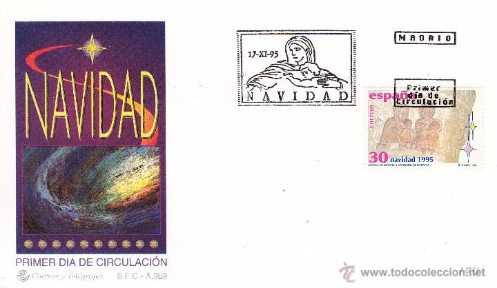 Sellos: SOBRE: 1995 MADRID. NAVIDAD - Foto 1