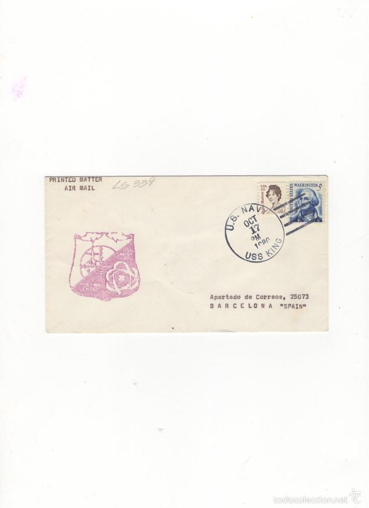 Stamps: SOBRE. U.S.NAVY, USS KING, USA, 1980.