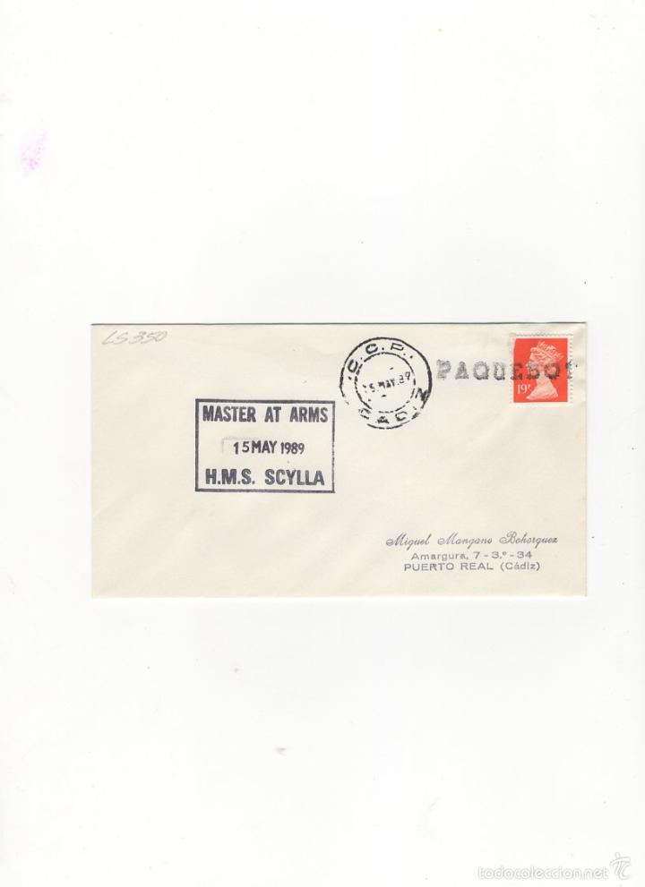 Timbres: SOBRE. MASTER AT ARMS, H.M.S.SCYLLA, 1989.