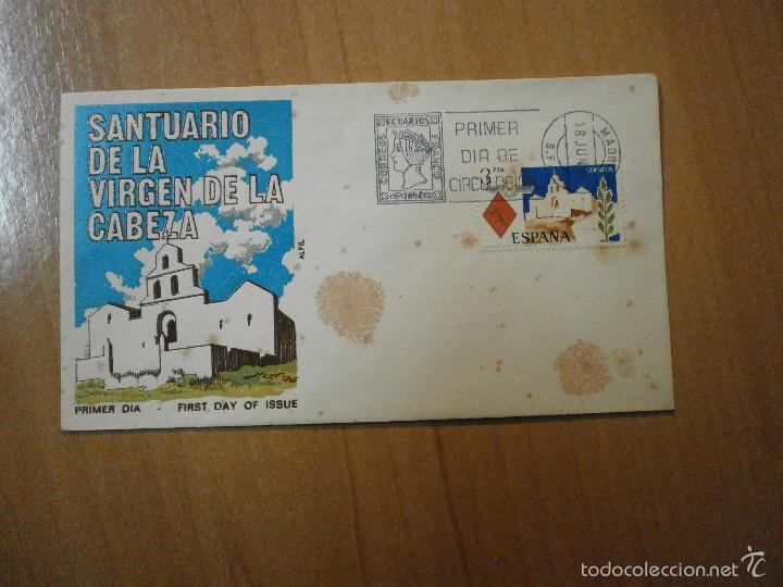 Stamps: SOBRE PRIMER DIA CIRCULACION SANTUARIO DE LA VIRGEN DE LA CABEZA