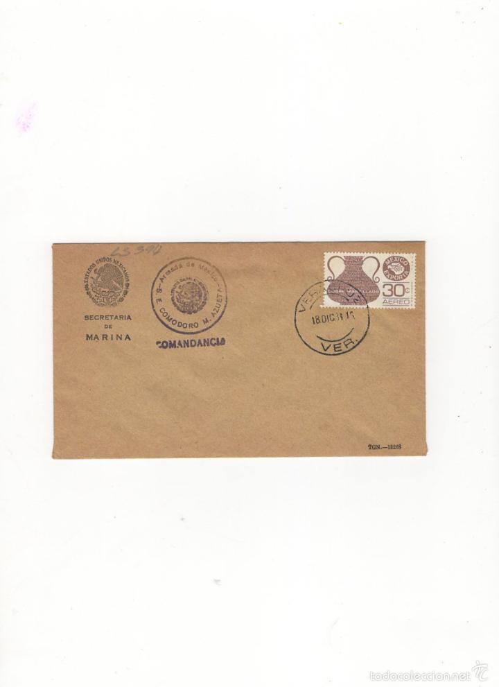 Sellos: SOBRE.B.E. COMODORO M. AZUETA, MEXICO, 1981. - Foto 1