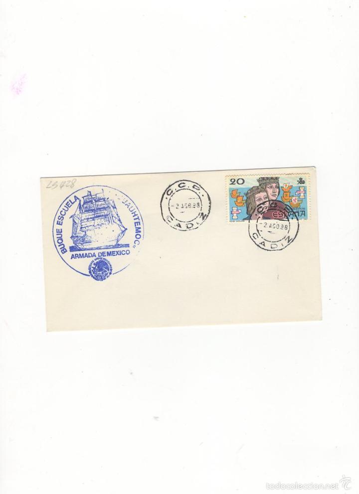 Sellos: SOBRE. BUQUE ESCUELA CSAUHTEMO, ARMADA DE MEXICO, 1986. - Foto 1