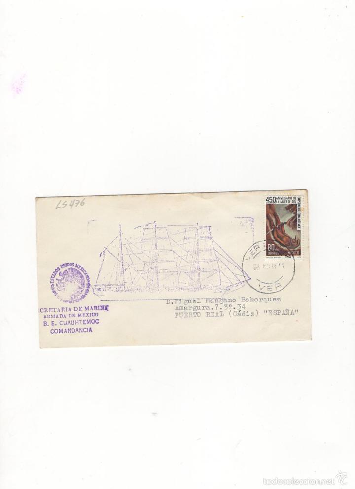 Sellos: SOBRE. B.E. CUAUHTEMOC, ARMADA DE MEXICO, COMANDANCIA, MEXICO, 1978. - Foto 1