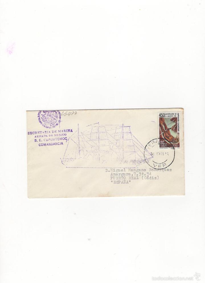 Sellos: SOBRE. B.E. CUAUHTEMOC, ARMADA DE MEXICO, COMANDANCIA, MEXICO, 1978. - Foto 1