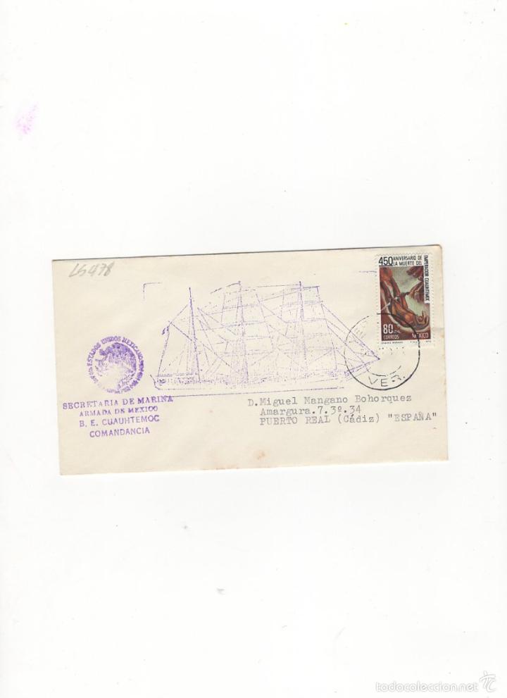 Sellos: SOBRE. B.E. CUAUHTEMOC, ARMADA DE MEXICO, COMANDANCIA, MEXICO, 1978. - Foto 1